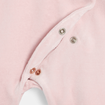 بذلة نوم مخملية برسمة فأر، باللون الوردي للفتيات الصغيرات